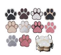 10pcs Diamond Painting Coasters, Diamond Art Painting Man-dala, Dog Paw Diamond Art Painting Coasters with Holder, Gem Painting Kits for Beginners, Cartoon Coasters for Drinks Vase Pot