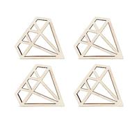 10pcs Diamond Wooden Craft Shape Unfinished Cutouts Blank DIY Slices 4mm Plywood Pieces Art Ornament Decoration (5cm)