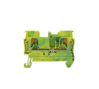 10Pcs Din Rail Ground Terminal Block PT2.5-PE Spring Connection Feed Through Push In PT2.5-PE Wire Conductor