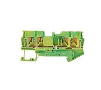 10Pcs Din Rail Ground Terminal Blocks PT2.5-QU-PE Spring Feed Through Connection Ground Terminal Block Wire Conductor