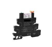 10PCS Din Rail Slim Relay Module HF-41F Integrated Power Relay With Relay Holder 12V 24V 48V 110V 230V 6.2mm AUOQKQUT(Black 230VAC)
