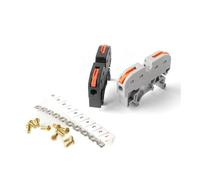 10PCS Din Rail Terminal Block 211 Wire Electrical Conductor Fast Cable Connector Connection with Number strip Set IDGTTLDF(10CPCS Grey)