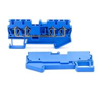 10Pcs DIN Rail Terminal Block ST 2.5-QUATTRO, 4-Conductor 2.5mm² Spring Clamp Compact Electrical Connectors(ST-2.5-QUATTRO-BLUE)