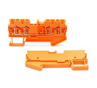 10Pcs DIN Rail Terminal Block ST 2.5-QUATTRO, 4-Conductor 2.5mm² Spring Clamp Compact Electrical Connectors For Sensor(ST2.5-QUATTRO-ORANGE)