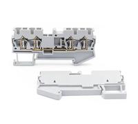 10Pcs DIN Rail Terminal Block ST 2.5-QUATTRO, 4-Conductor 2.5mm² Spring Clamp Compact Electrical Connectors(ST-2.5-QUATTRO-GRAY)