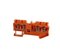 10Pcs Din Rail Terminal Block ST-2.5-QUATTRO Wire Connectors Pull Type 4 Conductors Spring Wiring Terminal Blocks(Orange)