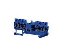 10Pcs Din Rail Terminal Block ST-2.5-QUATTRO Wire Connectors Return Pull Type 4 Conductors Spring Wiring Terminal Blocks(Blue)