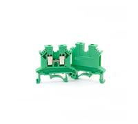 10pcs DIN rail terminal block UK-2.5B wire conductor connector screw connection terminal block UK2.5B(Green)
