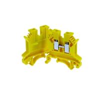 10pcs Din Rail Terminal Block UK-2.5B Wire Electrical Conductor Universal Connector Screw Connection Terminal Strip Block UK2.5B(Yellow)