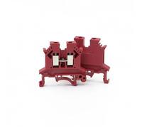 10Pcs Din Rail Terminal Block UK-2.5B Wire Electrical Conductor Universal Connector Screw Connection Terminal Strip Block UK2.5B(Red)