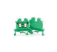 10Pcs Din Rail Terminal Block UK-2.5B Wire Electrical Conductor Universal Connector Screw Connection Terminal Strip Block UK2.5B(Green)