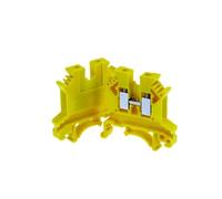 10pcs DIN Rail Terminal Blocks UK-2.5B Wire Conductor Connector Screw Connection Terminal Blocks UK2.5B(Yellow)