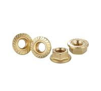 10pcs Din6923 M3 M4 M5 Brass Hex Flange Nuts Pinking Slip Locking Lock Nut(M5 10pcs)