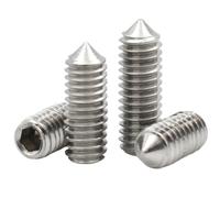 10pcs DIN914 304 Stainless Steel Hex Hexagon Socket Set Screws Cone Point Grub Screw M2 .5 M3 M4 M5(10mm,M4 (10pcs))