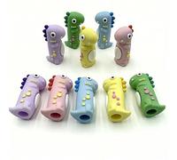 10Pcs Dinosaur Knitting Needle Stoppers, Knitting Needles Point Protectors, Silicone Knit Needles Point Protectors Caps Needle Minders Locks, Knit Stitch Holders for Sewing Quilting Crocheting DIY