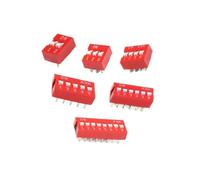 10PCS DIP Switch 2.54MM Pitch Toggle Switch Dial The Code 2P 3P 4P 5P 6P 8 PIN Quick Switch Red 2.54MM IDGTTLDF(3PIN)