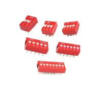 10PCS DIP Switch 2.54MM Pitch Toggle Switch Dial The Code 2P 3P 4P 5P 6P 8 PIN Quick Switch Red 2.54MM(2PIN)