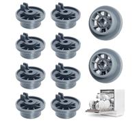 10Pcs Dishwasher Wheels Lower Basket Rack Wheel Replacement Parts 165314 Fit for Bosch Kenmore Neff Siemens Dishwashers Plastic Snap-on Design with A Jog Dial for Zanussi ZDF2015 Dishwasher
