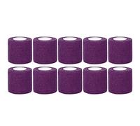 10Pcs Disposable Elastic Bandage, Self Adherent Cohesive Wrap Bandages, Multifunction Self Adhesive Elastic Bandage Shockproof Anti Slip Tattoo Handle Straps Sports Tape for Wrist Ankle Knee (Purple)