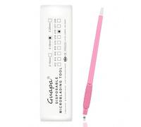10pcs Disposable Eyebrow Pen for Microblading - Manual Nano Blade Tattoo Tool with Pigment Sponge for Accurate Eyebrow Shaping (10PCS Pink 18U 0.18mm)