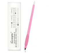 10pcs Disposable Eyebrow Pen for Microblading - Manual Nano Blade Tattoo Tool with Pigment Sponge for Accurate Eyebrow Shaping (10PCS Pink 18U 0.15mm #1)