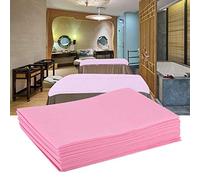 10pcs Disposable Non-Woven Bed Sheet, Waterproof Oil-Proof Massage Table Couch Cover for Beauty Salon SPA Hotels (Pink)