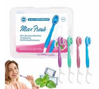 10PCS Disposable Toothbrush with Toothpaste,5-in-1 Portable Mini Toothbrushes Individually Wrapped Oral Care Set with Floss, Tongue Scraper & Pick,Mixed Flavors for Fresh Breath,Ideal for Camping Work