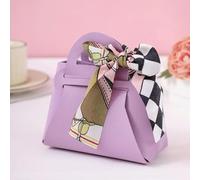 10PCS Distribute Leather Gift Bags Mini Handbag with Ribbon Bridesmaid Gift Packaging Wedding Party Decoration Valentine's Day