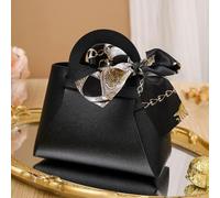 10PCS Distribute Leather Gift Bags Mini Handbag with Ribbon Bridesmaid Gift Packaging Wedding Party Decoration Valentine's Day