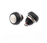 10PCS DIY 12mm Momentary Waterproof Push Button Switch Horn Blue White Green Red Yellow Black 1A 250V Self-reset IDGTTLDF(Reset White)