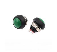 10PCS DIY 12mm Momentary Waterproof Push Button Switch Horn Blue White Green Red Yellow Black 1A 250V Self-reset IDGTTLDF(Reset Green)