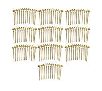 10pcs DIY Blank Metal Hair Clips Side Comb 12 Teeth Hair Accessories Gold