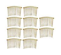 10pcs DIY Blank Metal Hair Clips Side Comb 12 Teeth Hair Accessories Gold