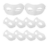 10PCS DIY Blank Paper Mask,White Paper Face Masks Unpainted Mask Crafts for Christmas Cosplay Performance Party