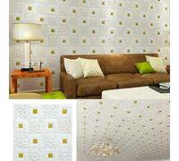 10pcs DIY Foam Wall Panels, Waterproof and Easy Care Stickers for Various Rooms (Light Gold)