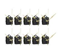 10Pcs DIY Silent Movement Spindle Hands Wall Quartz Clock Movement Mechanism Repair Tools Part Clock Kit Black gold