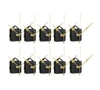 10Pcs DIY Silent Movement Spindle Hands Wall Quartz Clock Movement Mechanism Repair Tools Part Clock black gold