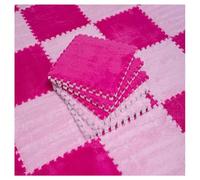10pcs DIY Spliced Plush Carpet Bedroom Living Room Can Be Cut Foam Floor Mat Household Multi-Purpose Decoration Supplies(Magent Pink,4 pcs)