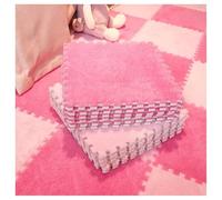 10pcs DIY Spliced Plush Carpet Bedroom Living Room Can Be Cut Foam Floor Mat Household Multi-Purpose Decoration Supplies(Pink+Watermelon Red,4 pcs)