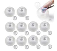 10Pcs DIY Stress Ball Making Kit - Milky Blank Skins Empty Stress Ball DIY Kit, Blank Pressure Balls Skin DI-Y Kits, Vacuum Squeezing StressBall, Make Your Own Fidget Pressure Balls for Adults