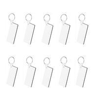 10pcs DIY Sublimation Double-Sided Heat Transfer Keychain Blanks Wooden Hard Board Key Rings White Blank MDF Key Chain for Heat Press(Rectangle)