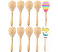 10Pcs Diy Wooden Maracas for Kids - Unfinished Craft Maracas for Painting Perfect for Parties Music Lessons and Creative Fun