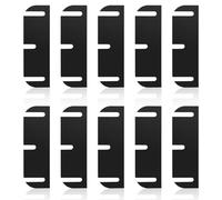 10Pcs Door Hinge Shims, 3.5in/8.89cm Hinge Shims, 0.04in Thickness Adjustable Spacer, Black Coated Gasket Residential, Slotted Shims for Doors Filling Gaps Align Prevents Air Leakage