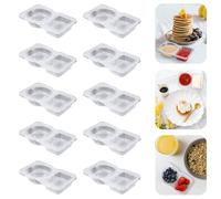 10pcs Double Compartment Condiment Container with Lids, Mini Plastic Snack Containers,BPA Free,Microwave Safe,Leakproof Food Storage, To Go Food Containers,Take Out Sauce Container