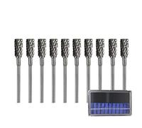 10pcs Double Cut Rotary Burrs Tungsten Carbide Steel Rotary Files Burr Set 3mm Shank 6mm Cutting Head Diameter Rotary Tool-10pcs A Set