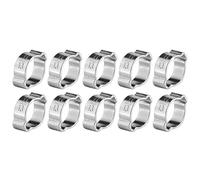 10Pcs Double Ear Hose Clamp, Stainless Steel Two-Ear Throat Clamp Press O-Clip Hose Clip Tube Connecting Fastener, for Silicone/Rubber Hose Fuel Pipe (11-13mm)