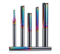 10pcs Double Edged Straight Slot Milling Cutter 3.175mm 4mm 6mm 2 Flutes DLC Coating Tungsten Steel End Mill Router Bits(3.175x2.0x15x38L)