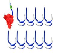 10pcs Double Fishing Hooks Mount Anti Escape Open Pole