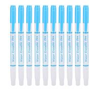 10pcs Double Head Water Erasable Pen Fabric Marker Tailoring Tool Accessories Dual Tip Water Soluble Marking Pen for Clothing Shoes Leather Craft Plastic Fiber Blue Purple Red (Blue)