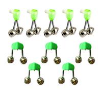 10pcs Double Ring Alarm Night Fishing Alarm Fishing Rod Indicator LED Light Fishing Rod Tip Bite Alarm Fishing Bell